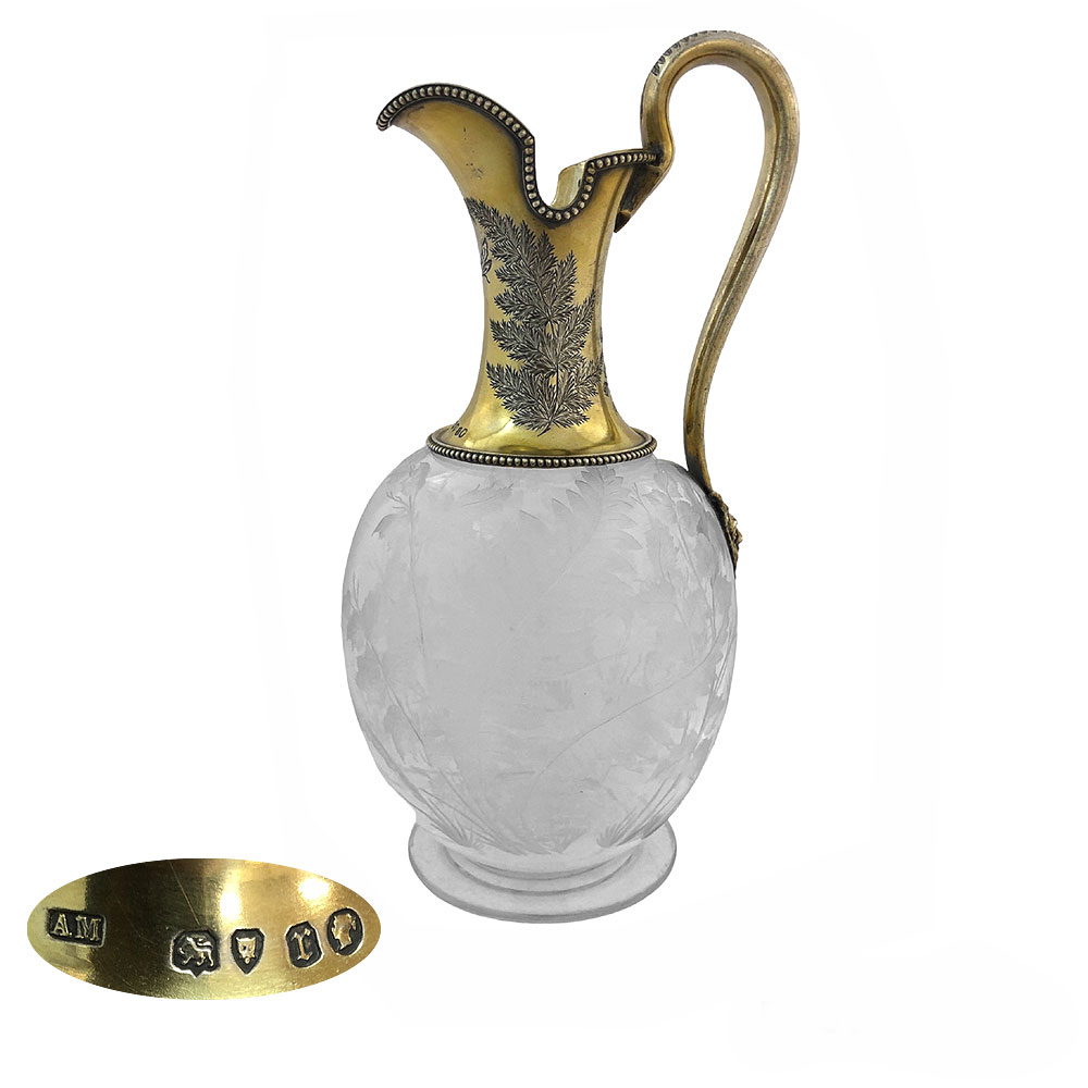 Victorian Silver Gilt  Claret Jug 1872