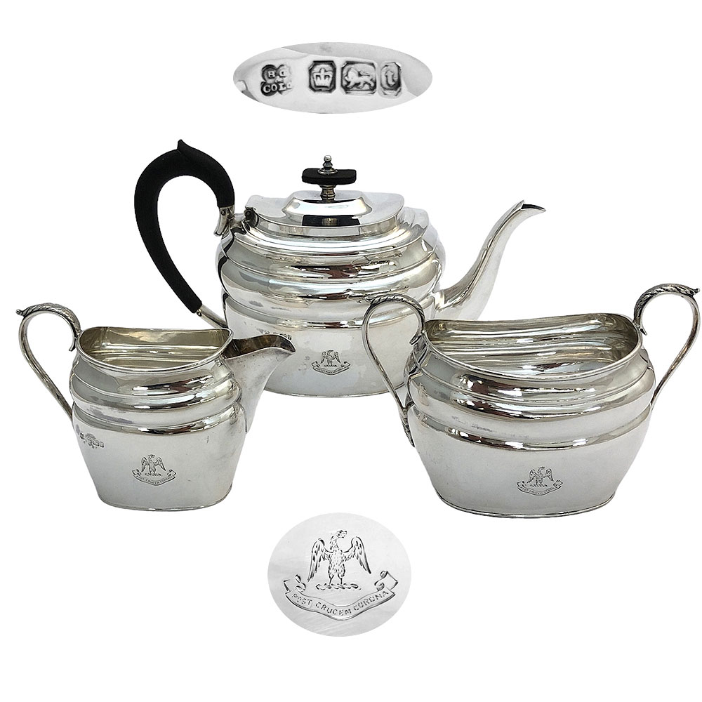 3 Piece  Silver bachelor Tea Set 1901